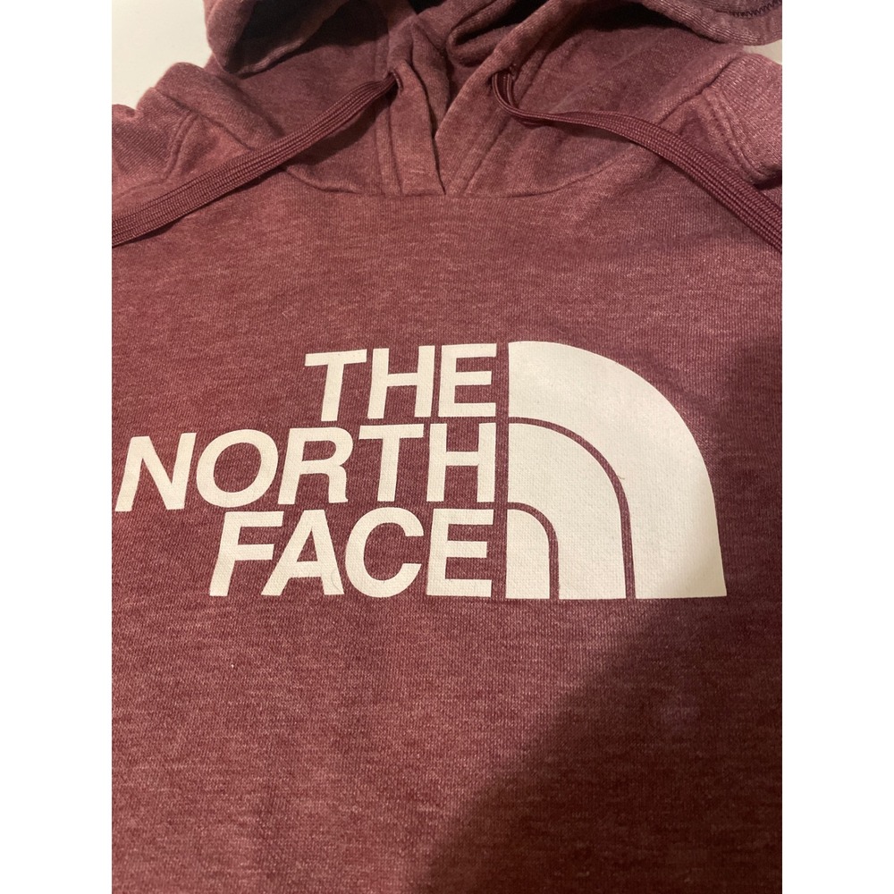 The North Face Womens Half Dome Logo Hoodie Burgundy Maroon Size M Pullover - Picture 2 of 8